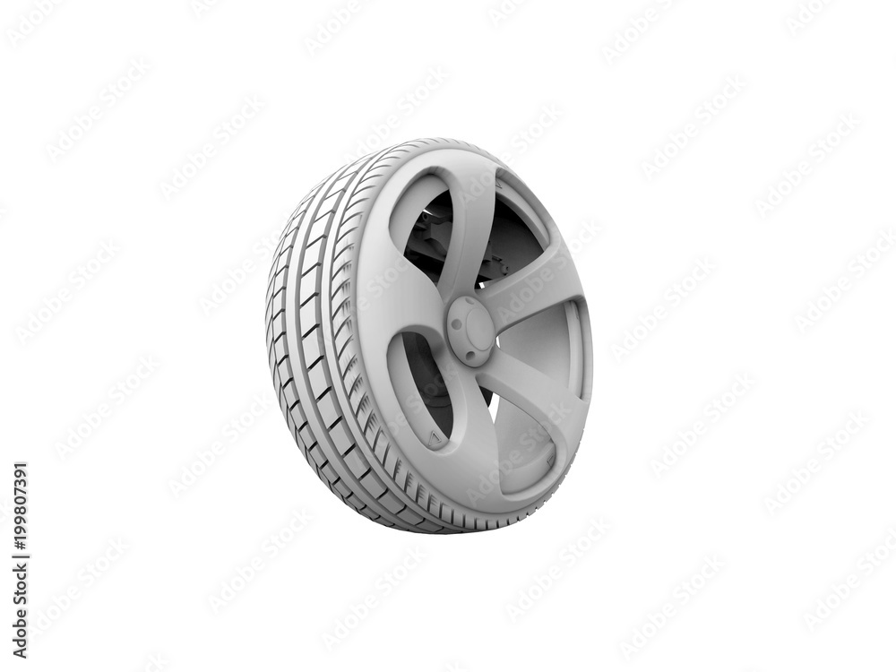 Naklejka premium car wheels 3d rendering