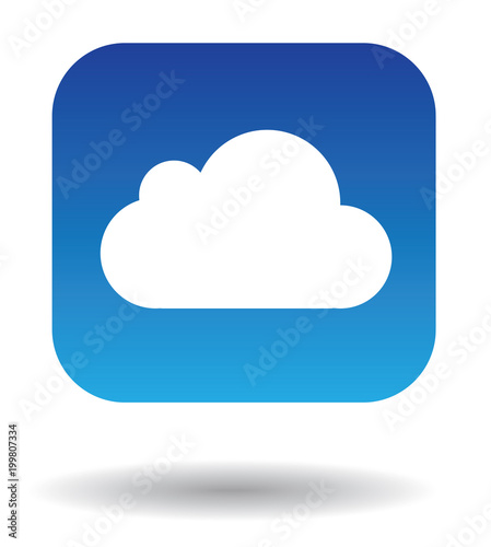 iCloud vector icon, button illustration