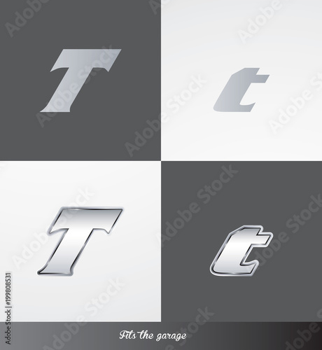 eps Vector image: initials (T) Fits the garage logo