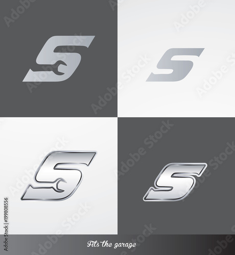 eps Vector image: initials (S) Fits the garage logo