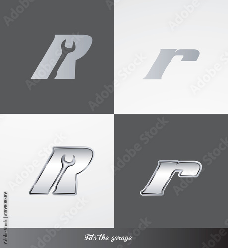 eps Vector image: initials (R) Fits the garage logo
