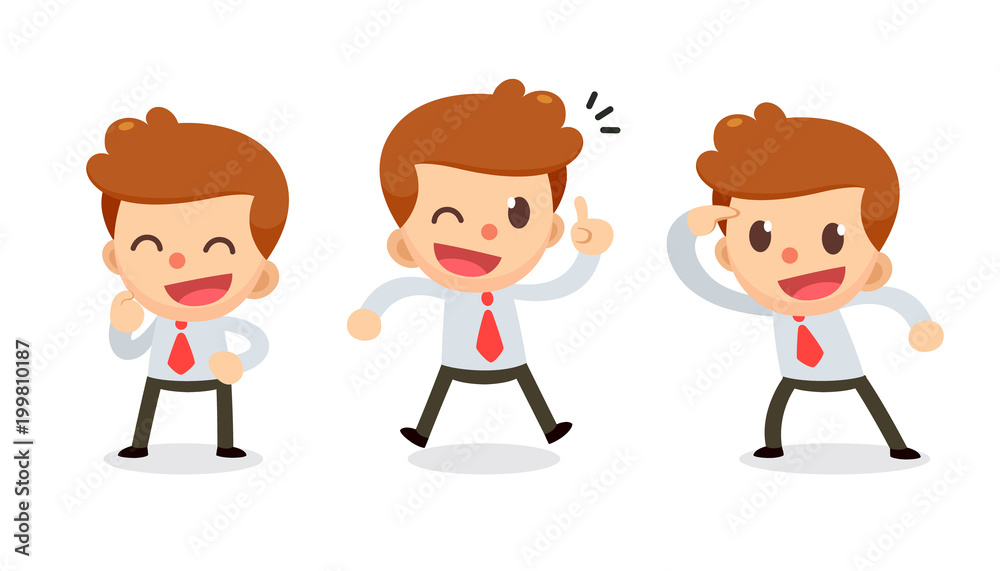 Set of tiny businessman character in actions. Proud. Set of tiny businessman character in actions. Proud.