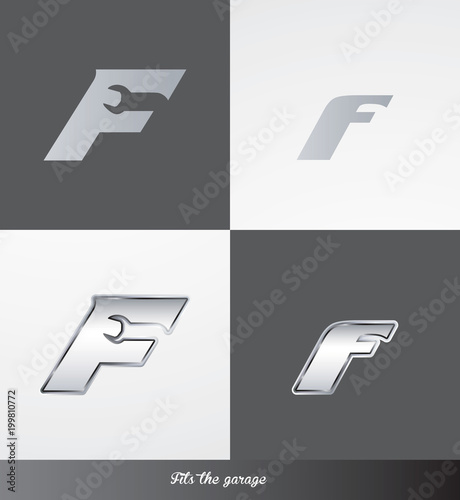 eps Vector image: initials (F) Fits the garage logo