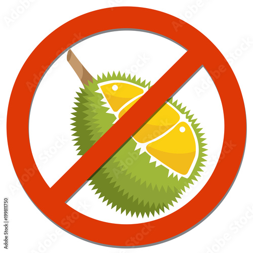 Prohibition sign with Durian