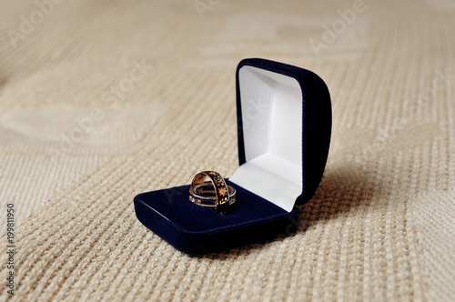 Beautiful wedding rings in jewelry box.