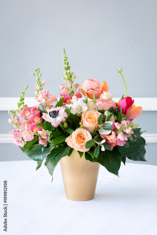 Bright colourful spring floral arrangement Bright colourful spring floral arrangement
