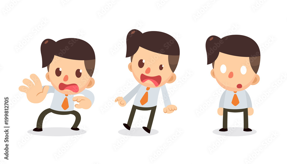 Set of Tiny businessman character in actions. Shocked. Set of Tiny businessman character in actions. Shocked.