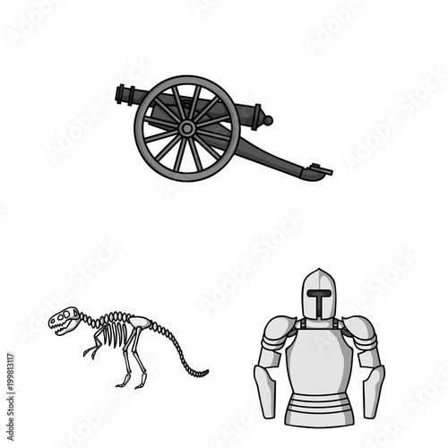 Museum and gallery monochrome icons in set collection for design. Storage and exhibition of showpiece vector symbol stock web illustration.