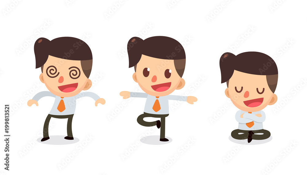 Set of Tiny businessman character in actions. Numbness. Set of Tiny businessman character in actions. Numbness.