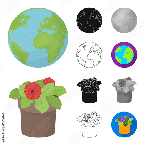 Bio and ecology cartoon,black,flat,monochrome,outline icons in set collection for design. An ecologically pure product vector symbol stock web illustration.