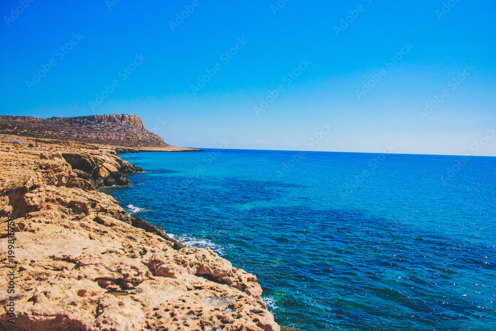 Fototapeta premium lagoon in the Mediterranean, Cyprus cave