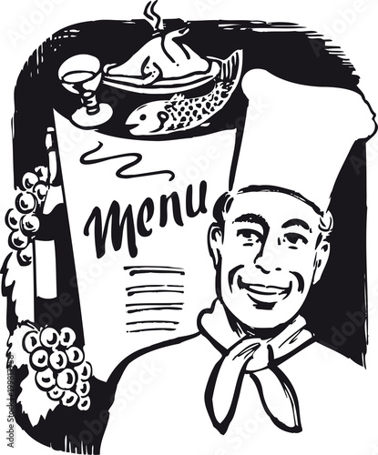 Menu card, Retro Vector Illustration