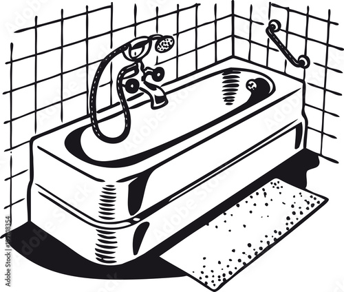 Clean bath, Retro Vector Illustration