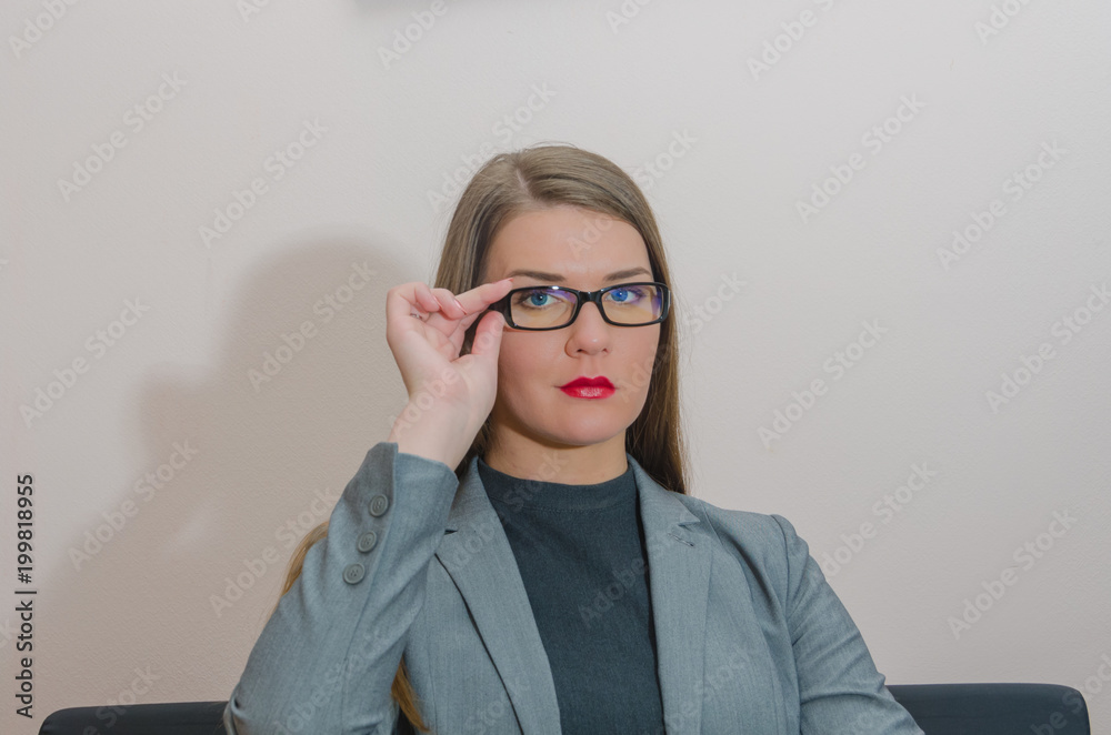 portrait, girl businessman in suit portrait, girl businessman in suit
