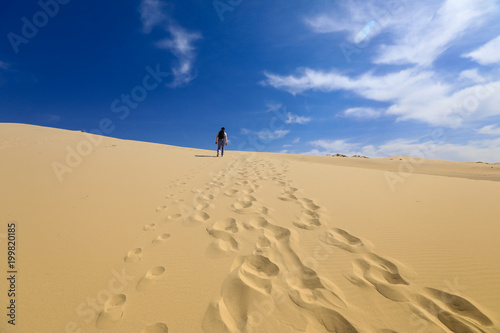 Footsteps on the dunes of Pyla, France