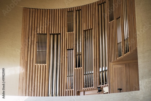 Modern pipe organ.
