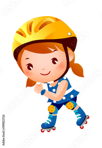 Girl on rollerblades  