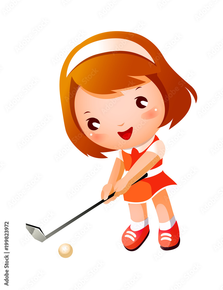 Girl playing Golf