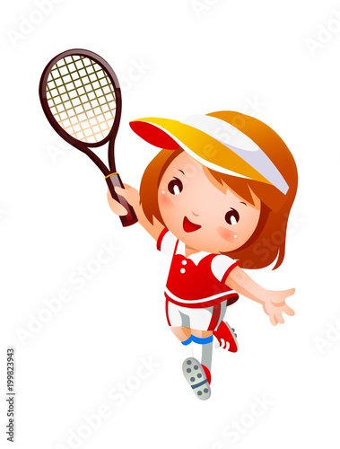 Girl Playing tennis