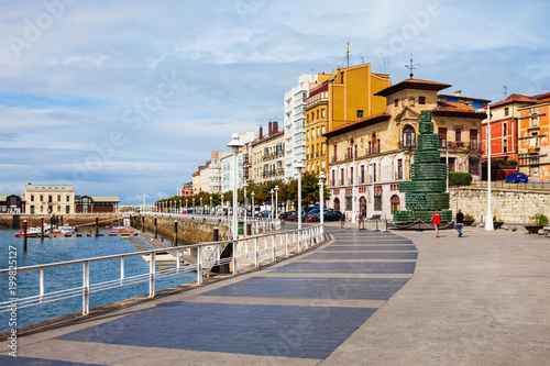 Gijon city marina in Asturias, Spain