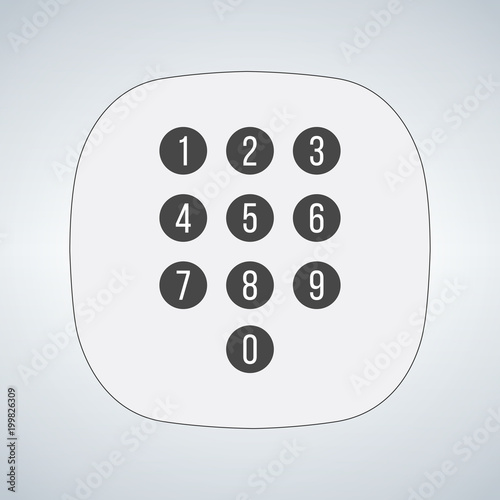 phone keypad app in touchscreen device, vector illustration isolated on modern background.