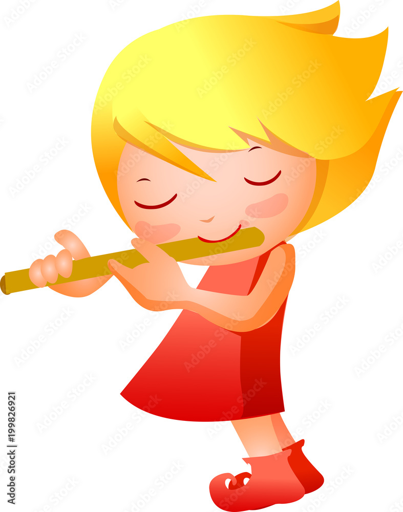 Close-up of girl playing pipe Close-up of girl playing pipe