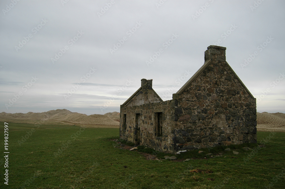 Abandoned coastal cottage at Seaton of Rattray, also known as Botany, Aberdeenshire