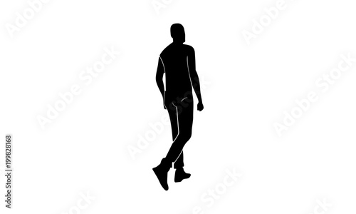 the image of a young man's silhouette walking sideways © mbarep