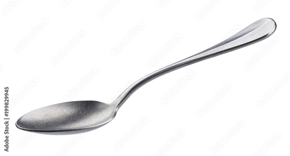 Metal spoon isolated on white background with clipping path - obrazy, fototapety, plakaty 