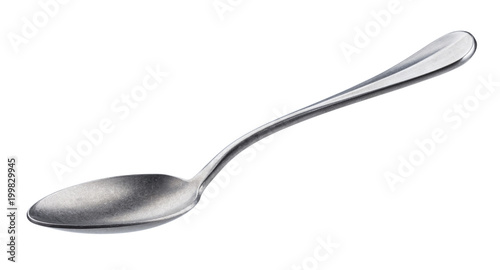 Metal spoon isolated on white background with clipping path