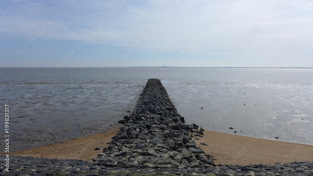 Bunen im Wattenmeer bei Wilhelmshaven