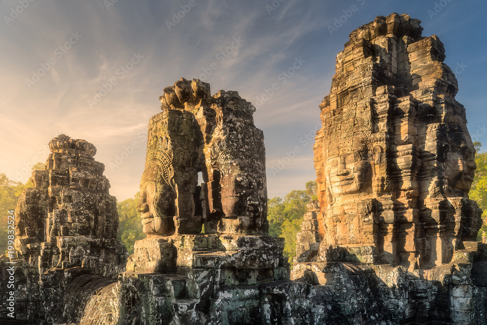 Bayon Angkor with stone faces Siem Reap, Cambodia