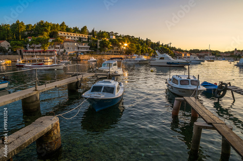 Evening in Croatia. Cavtat. Dubrovnik. photo