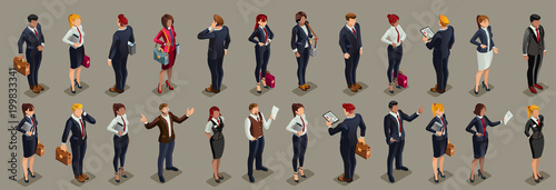 Businessmen illustrated people isometric