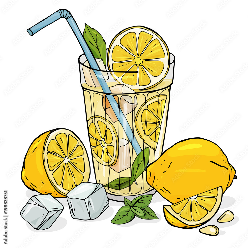 Hand Drawn Jug Of Lemonade Stock Illustration - Download Image Now
