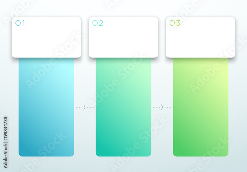 Number 1, 2, 3 Gradient Vertical Text Box Set Vector