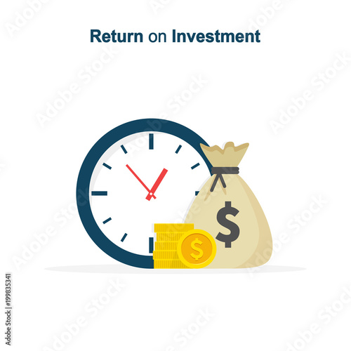 Return on investment. Finance consolidation. long term investment, budget planning, savings account, income growth, refinancing concept. Flat cartoon design, vector illustration on background.