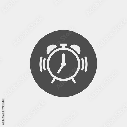 Alarm clock flat vector icon