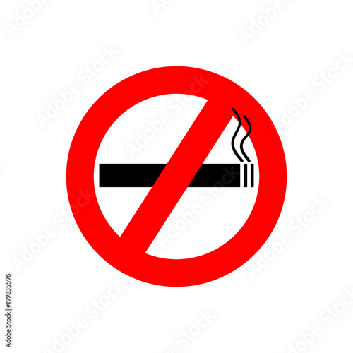Standard no smoking vector symbol isolated on white
