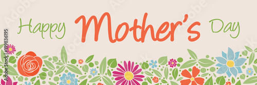 Concept of a floral banner for Mother's Day. Vector.