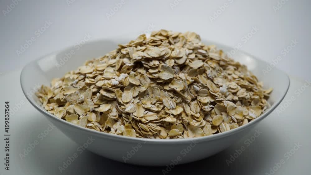 Breakfast oats rotating closeup. 4K Breakfast oats rotating closeup. 4K