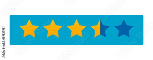 5 star rating icon vector. Rate vote like ranking symbol
