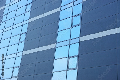 gray blue texture of glass windows on the wall