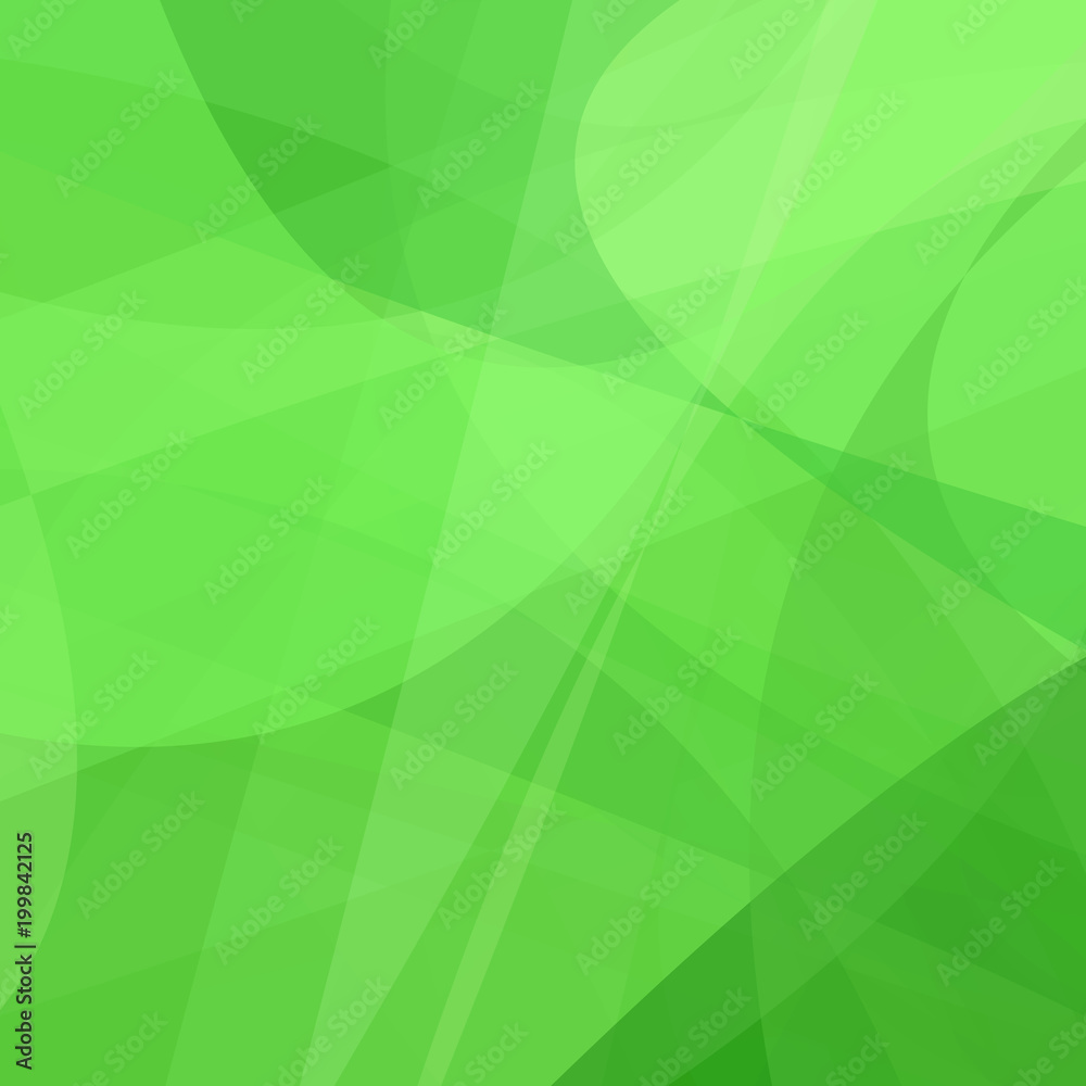 Green curved abstract motion background - vector graphic design
