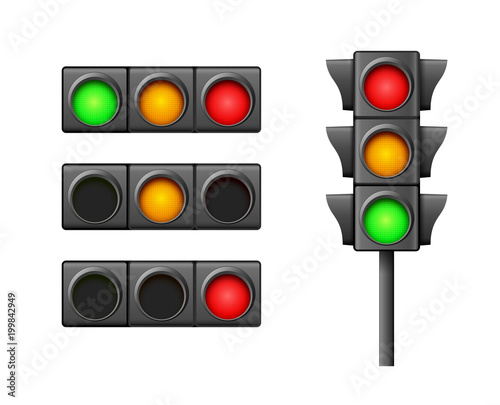 Street traffic light icon lamp. Traffic light direction regulate safety symbol. Transportation control warning