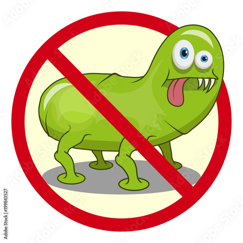 Cartoon virus. Funny micro Virus. Cartoon bacteria character. Vector virus character.