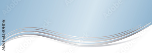 Blaue Silber Wellen Linie Banner modern