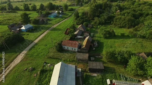 Small cottage settlement aerial video photo