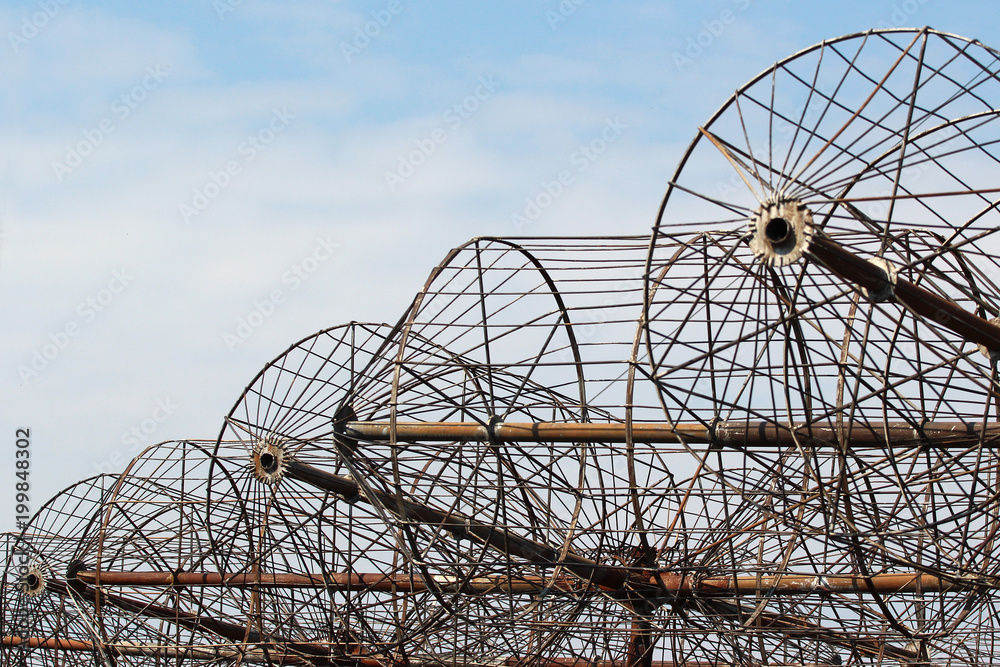 Rusty antennas of an old abandoned radio telescope Stock Photo | Adobe Stock