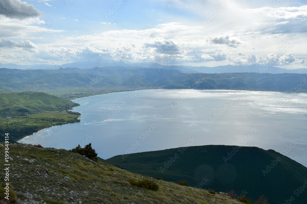 Ohrid Lake, top view. Podgradec, Albania - Macedonia border.